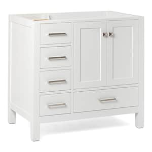 Cambridge 36 in. W x 21.5 in. D x 34.5 in. H Freestanding Bath Vanity Cabinet Only in White