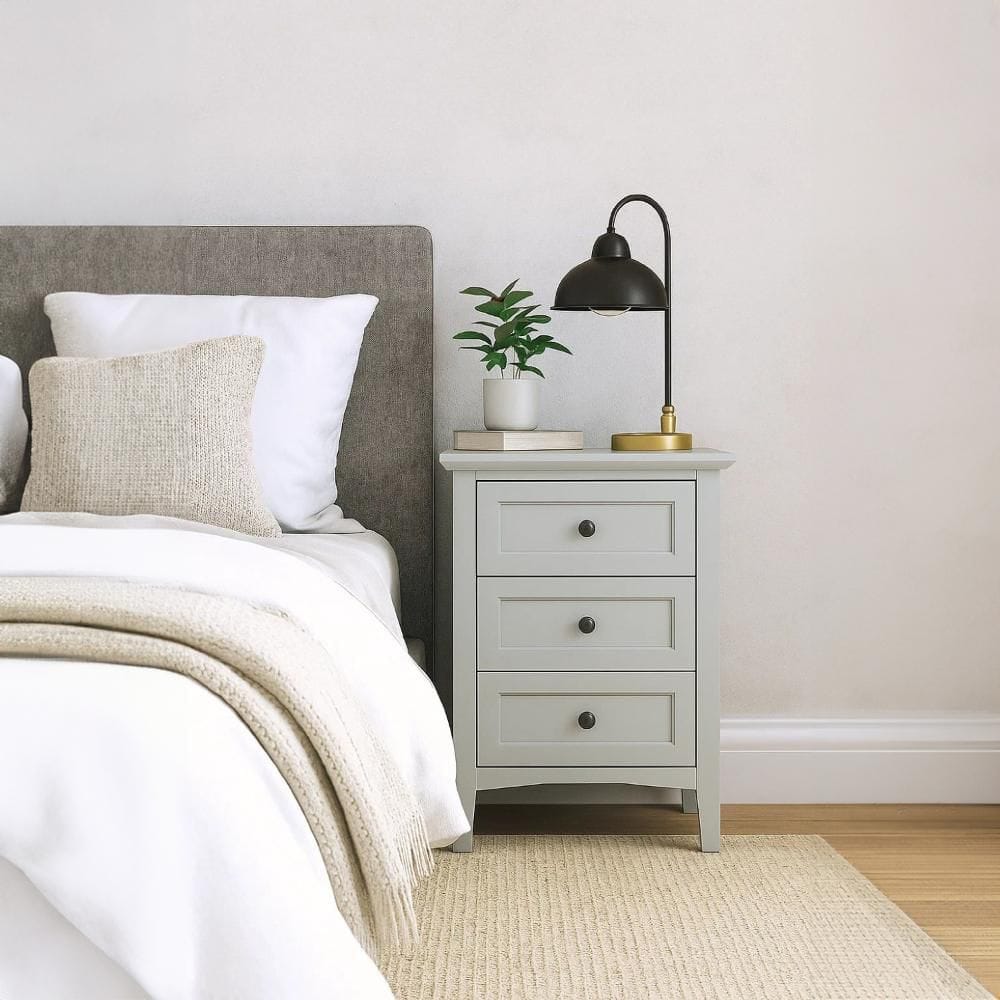 Fritz Gray 3 Drawer 24 in. W Nightstand
