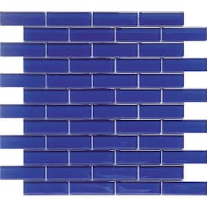 Cobalt Blue 11.9 in. x 11.9 in. Polished Glass Mosaic Tile (4.92 sq. ft./Case)