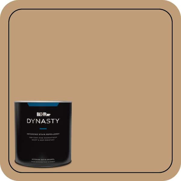 BEHR DYNASTY 1 qt. #300F-4 Almond Toast Satin Enamel Interior Stain-Blocking Paint & Primer