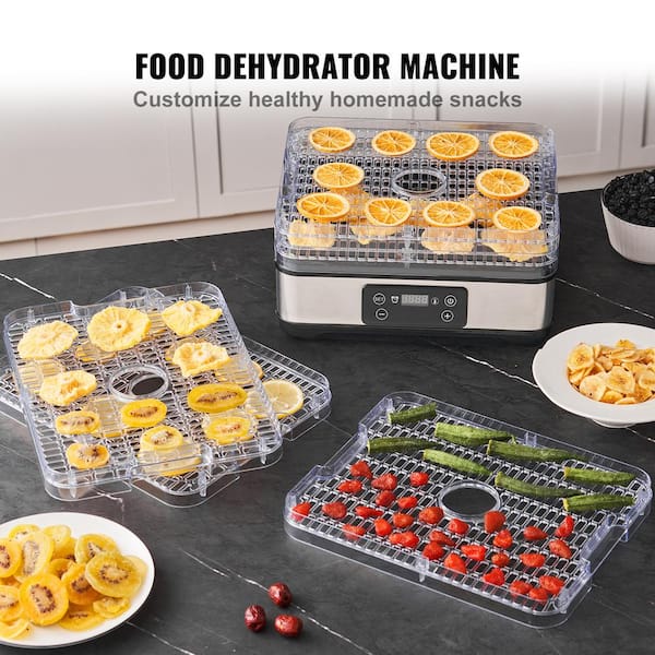 Food Dehydrator Machine 5-Tray Black Dehydrator, 300 W Electric Food Dryer with Digital Adjustable Timer and Temperature