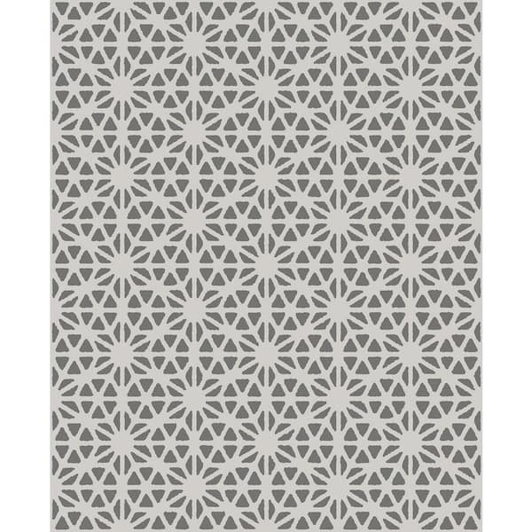A-Street Prints 8 in. x 10 in. Billie Slate Geometric Wallpaper Sample