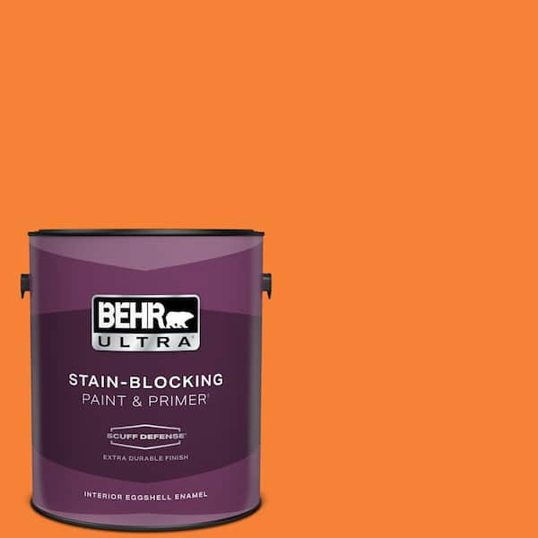 BEHR ULTRA 1 gal. #230B-6 Orange Burst Extra Durable Eggshell Enamel Interior Paint & Primer