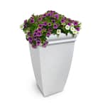 Chelsey 28 in. Tall Self-Watering White Polyethylene Planter