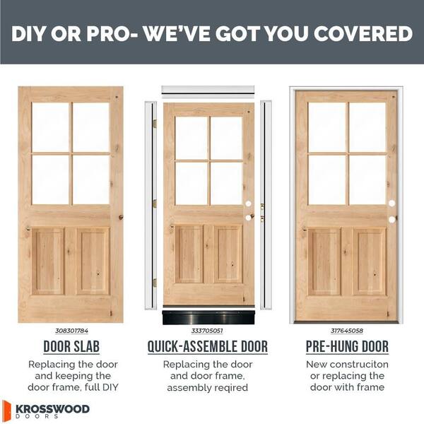 Krosswood Doors 32 in. x 80 in. Knotty Alder Right-Hand/Inswing 4