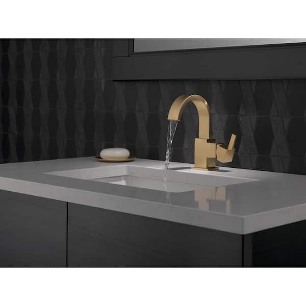 Vero Gold Single Hole Single-Handle Bathroom Faucet with Metal Drain Assembly in Champagne Bronze