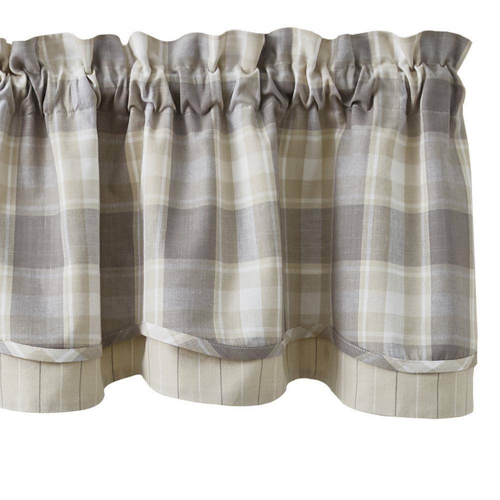 Weathered Oak Plaid Cotton Rod Pocket Valance 16''L