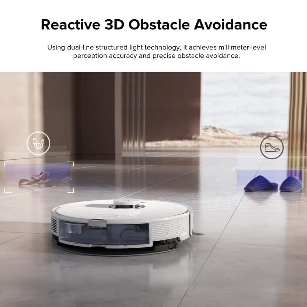 Roborock S8 White Cordless Robot Vacuum and Mop with Smart Mapping