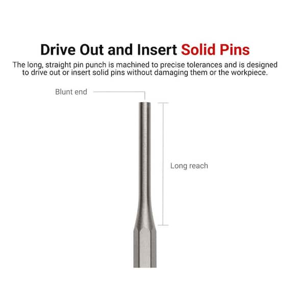 Dasco Pro 1/16 In. High Carbon Steel Pin Punch – 4-1/2 In. L – Made In USA