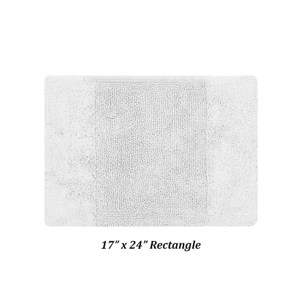 Granada 17 in. x 24 in. White 100% Cotton Rectangle Bath Rug