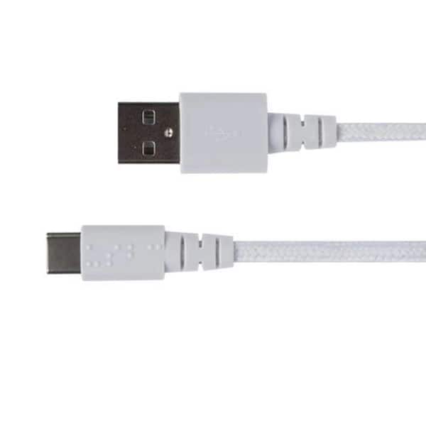 Tech and Go 9 ft. Braided Cable for USB-C to USB-A, White
