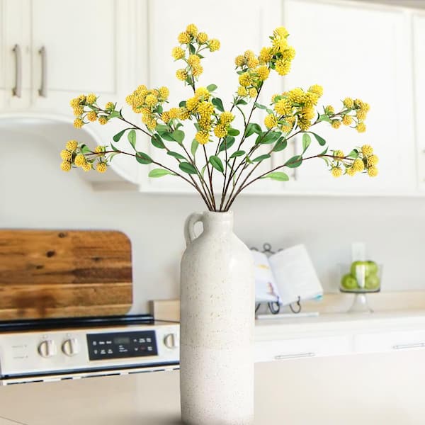 30 in. Yellow Artificial Wild Berry Filler Flower Stem Spray (Set of 4)