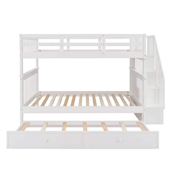 White Stairway Full Bunk Bed With Twin, Golden Tadco Bunk Bed Instructions