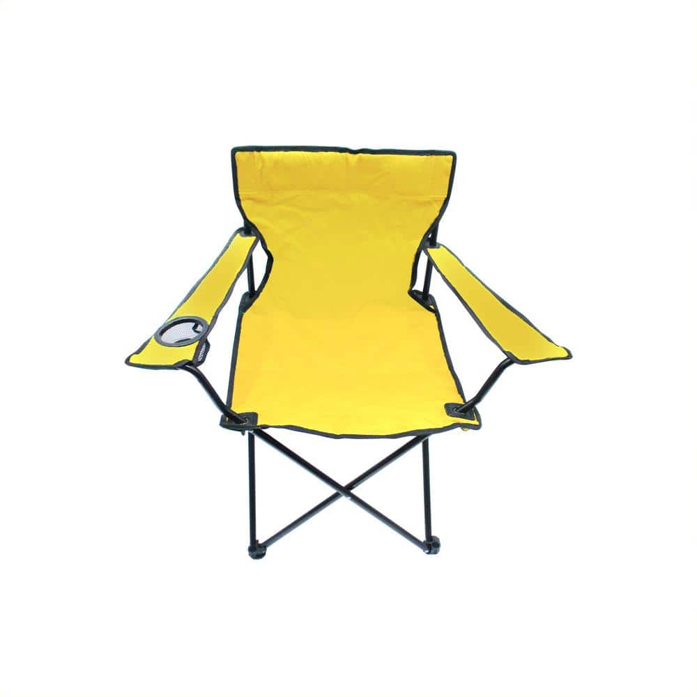 Yellow Portable Folding Camping Beach Chair with Arms