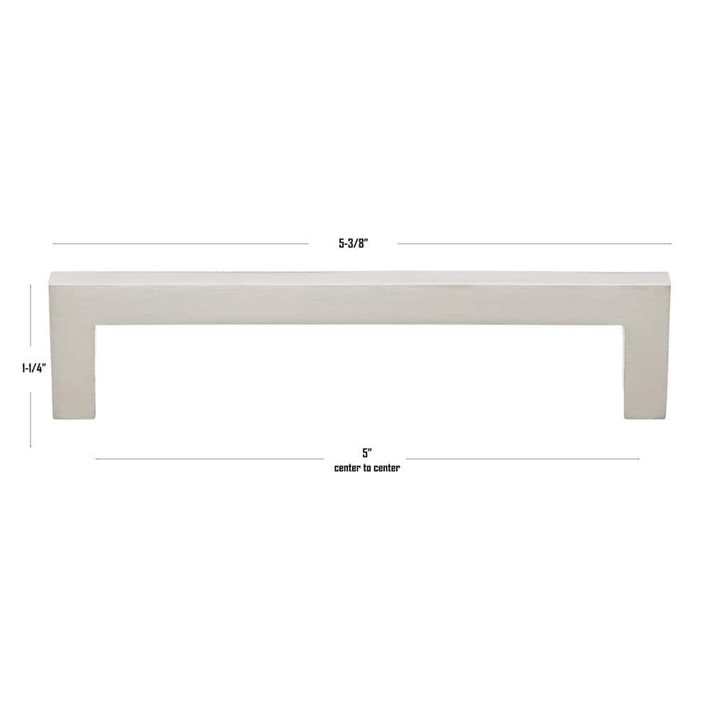 5-Inch Satin Nickel Modern Square Bar Pull with Mounting Hardware