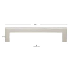 5 in. Center-to-Center Solid Square Slim Satin Nickel Cabinet Bar Pull (10-Pack)