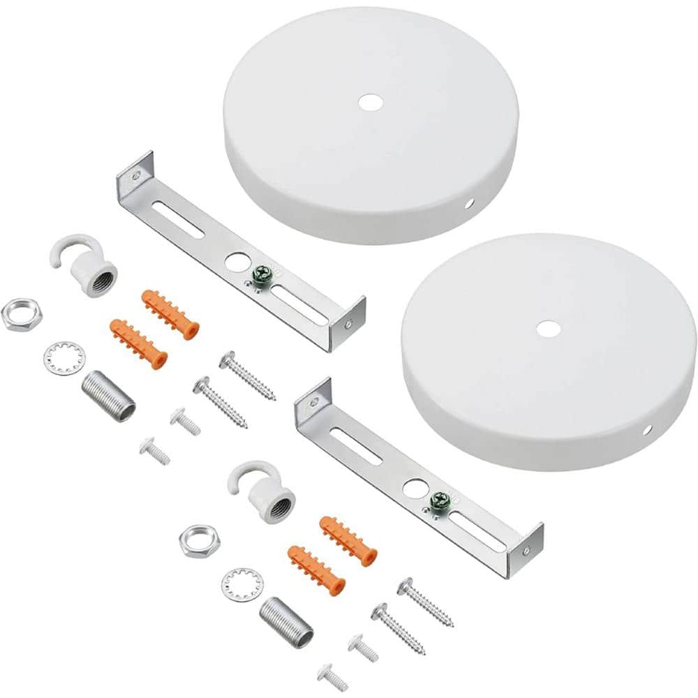 4-3/4 in. Dia with Hook and 7/16 in. Center Hole Matte white Finish Chandel