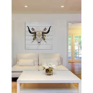 24 in. H x 24 in. W "Warrior Skull II" by Marmont Hill Printed White Wood Wall Art