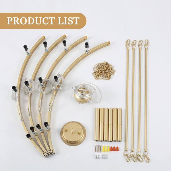 ZJVAIVE 12-Light Champagne Golden Classic Wagon Wheel