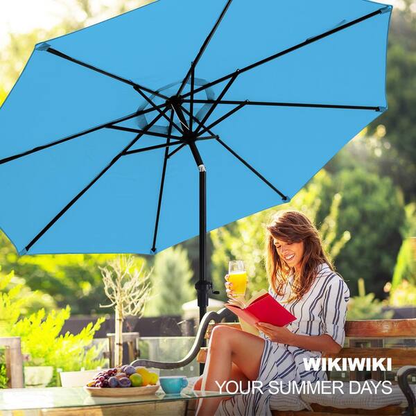 PASAMIC 11 ft. Market Patio Umbrella with Push Button Tilt