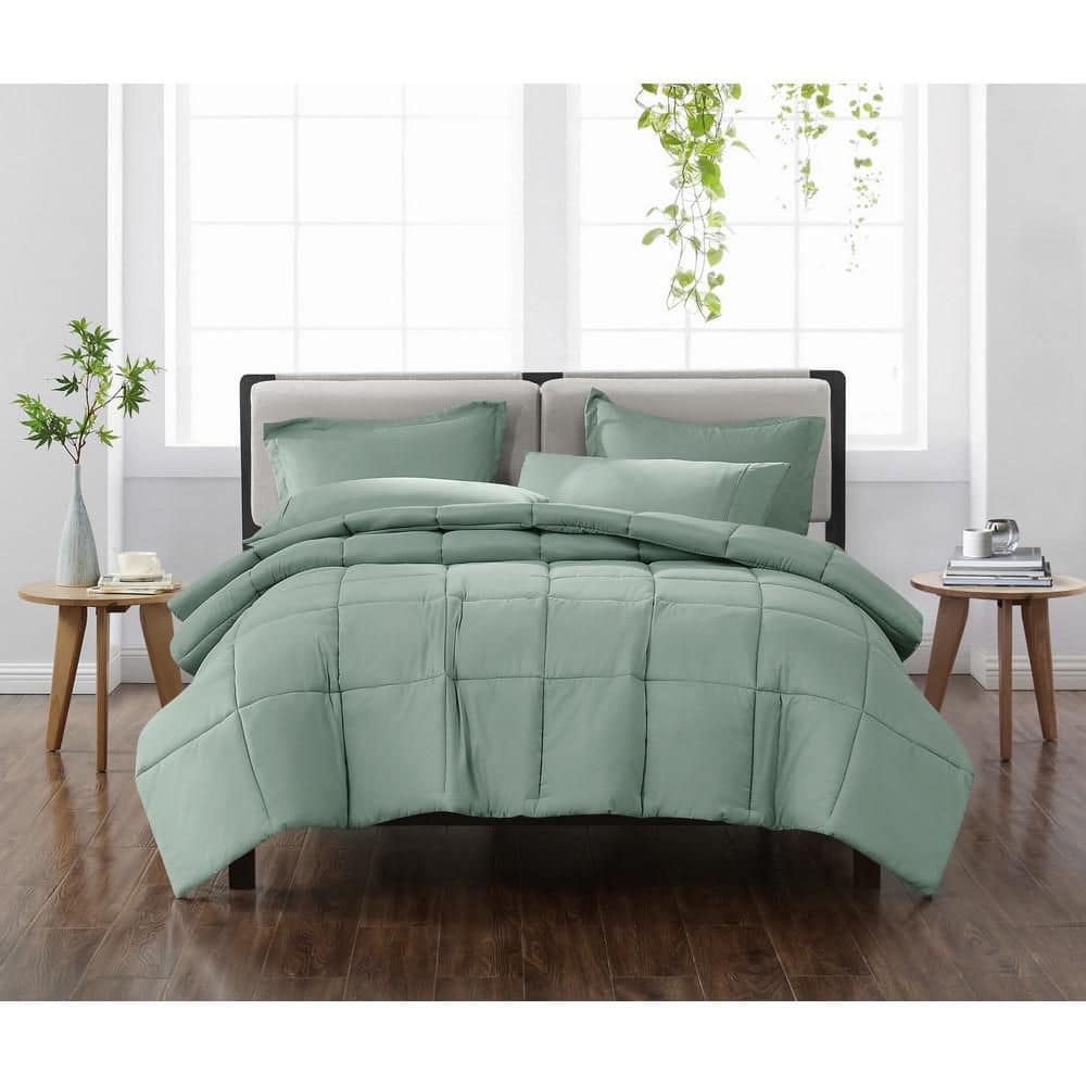 Solid Sage Green Twin/Twin XL 2 Piece Microfiber Comforter Set price history on PriceWatchPro