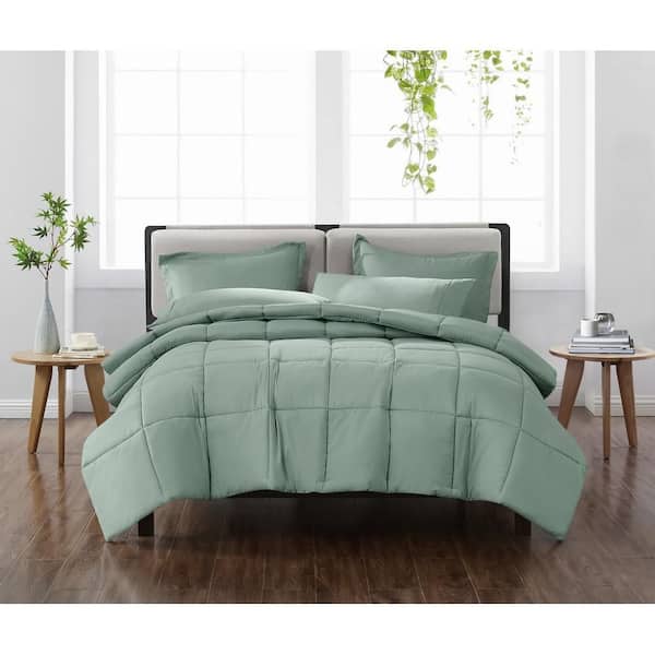 Solid Sage Green Twin/Twin XL 2 Piece Microfiber Comforter Set