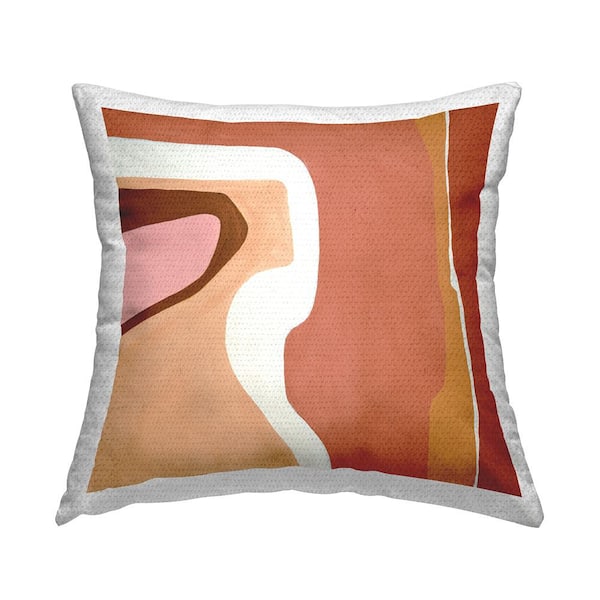 Desert Inspired Abstraction Pink Red Beige Brown Square Outdoor Throw Pillow