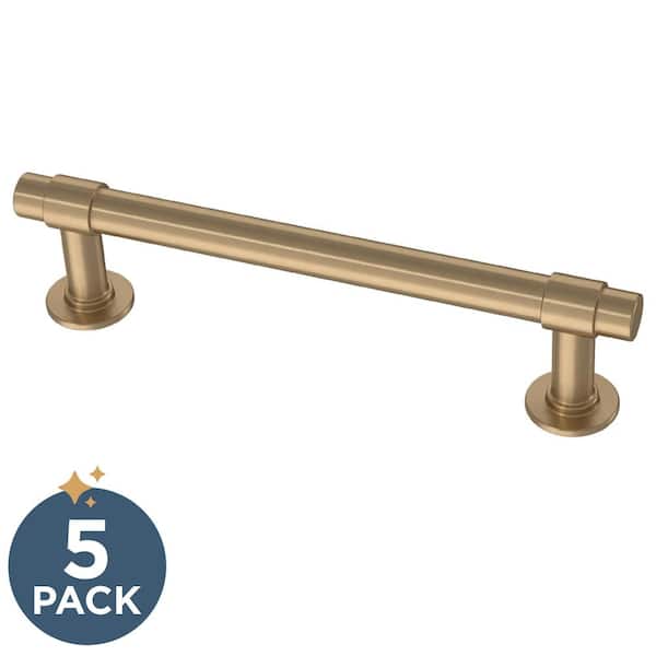 5-Pack 4 in. (102 mm) Classic Cabinet Bar Pulls in Champagne Bronze with Antimicrobial Properties