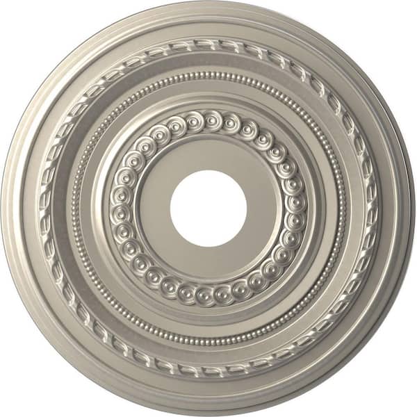 Ekena Millwork 1 in. x 19 in. O.D. x 3-1/2 in. I.D. P PVC Ceiling Medallion (Fits Canopies Upto 5-1/8 in.) Bright Coat Aluminum
