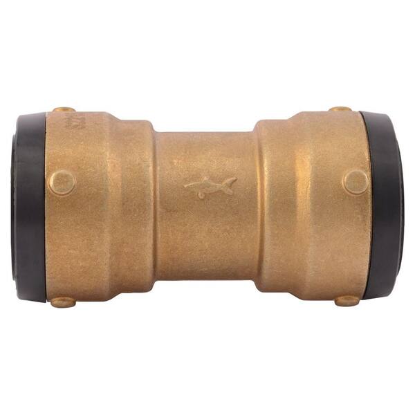100 1/2" X 1/2" PUSH FIT COUPLINGS WITH 5 FREE DISCONNECT CLIP LEAD FREE BRASS