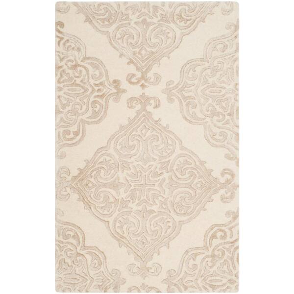 SAFAVIEH Glamour Ivory/Beige 3 ft. x 4 ft. Floral Area Rug GLM568B24