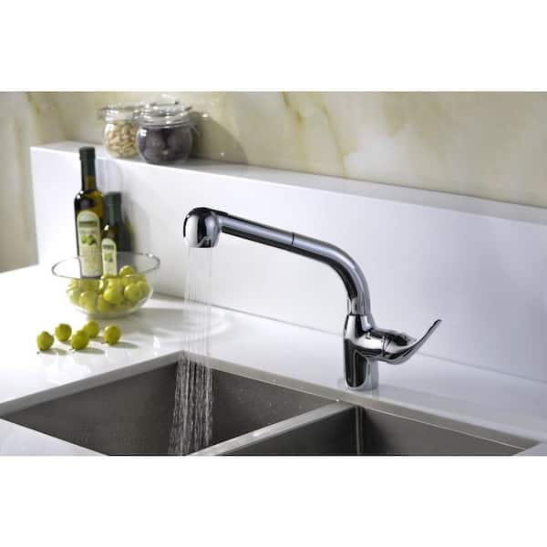 ANZZI Harbour Single-Handle Pull-Out Sprayer Kitchen Faucet in
