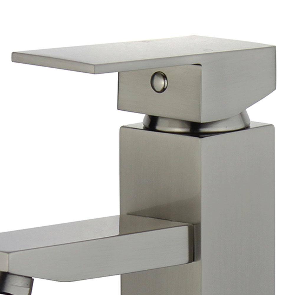 Brushed Nickel Single Handle Bathroom Faucet with Drain Assembly