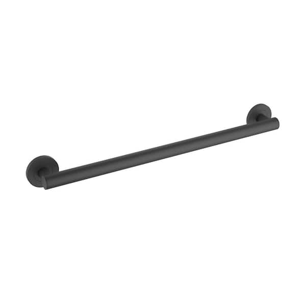 24 in. Concealed Screw Grab/Assist Bar Shower/Toilet Grab Bar for Handicapped or Elderly in Matte Black