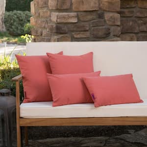 Coronado Coral Rectangular and Square Outdoor Throw Pillow (4-Pack)