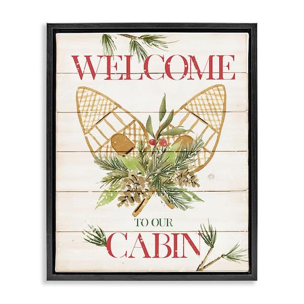 Stupell Industries Rustic Cabin Welcome by Deane Beesley 1-Piece Floater Frame Graphic Print Nature Poster Art Print 21 in. x 17 in.