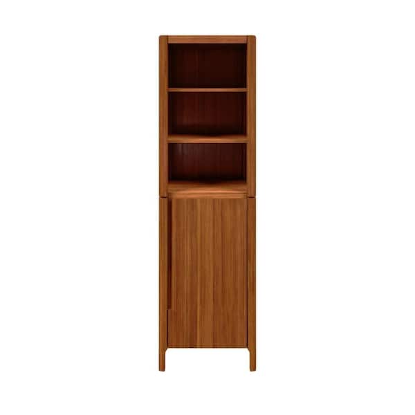 Water Creation Sequoia 21 in. W x 17 in. D x 72 in. H Free Standing Linen Cabinet In Mango Wood Brown Finish