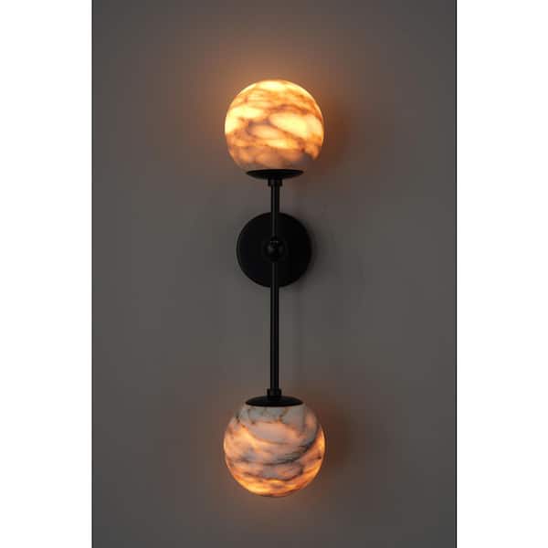 20 in. 2-Light Matte Black Wall Sconce, Vanity light, Modern Wall Light for Living Room, Bathroom, Bedroom