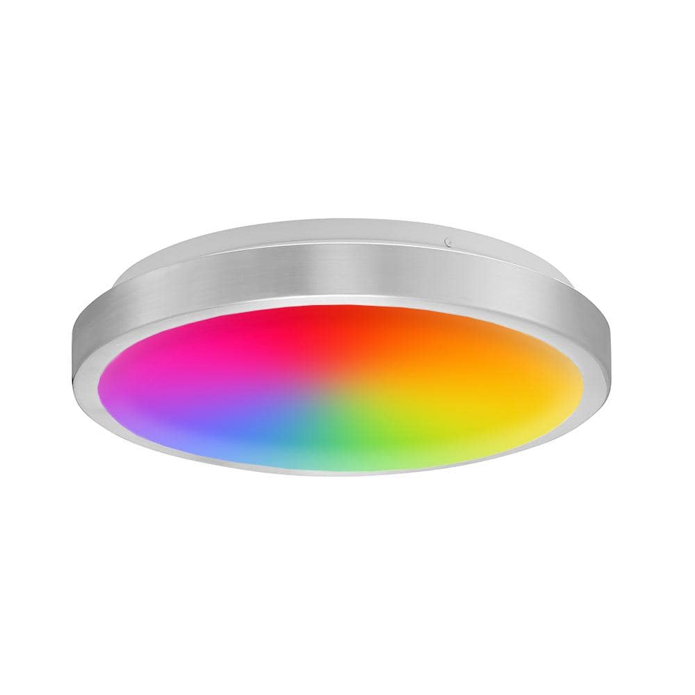 13" Brushed Nickel Aluminum LED Flush Mount Ceiling Light