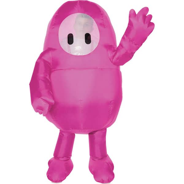 Kids Inflatable Fall Guys Pink Polyester Jumpsuit Pink Costume - Fits up to Size 14 - Kids Halloween Costume