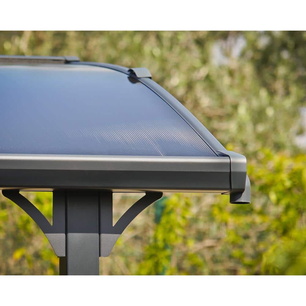 Tucson 12 x 14 ft Gray Aluminum Garden Gazebo with Polycarbonate Roof