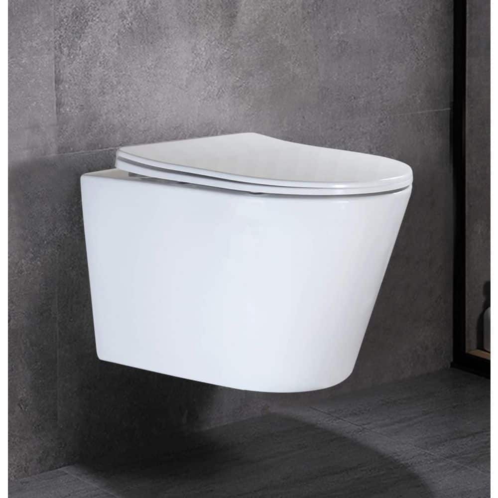 14 inch Rimless Wall Hung D Shaped Round Toilet Bowl Only in White price history on PriceWatchPro