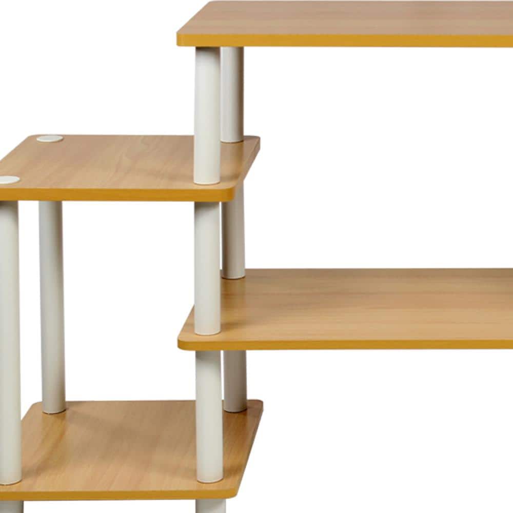 Beech & White Turn-N-Tube No-Tools Entertainment Stand