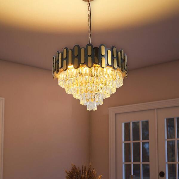 Black and deals gold crystal chandelier