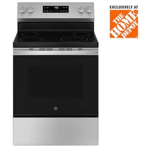 30 in. 4 Burner Element Free-Standing Electric Range in Stainless Steel w/Stainless Knobs