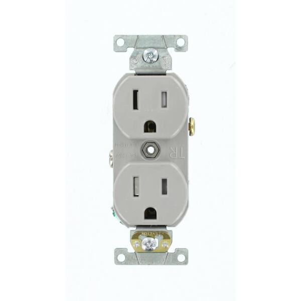 125-volt 15-Amp Gray Leviton TCR15-GY Side Wired Commercial Spec Grade Tamper Resistant Duplex Receptacle 125-volt 15-Amp Gray Leviton TCR15-GY Side Wired Commercial Spec Grade Tamper Resistant Duplex Receptacle