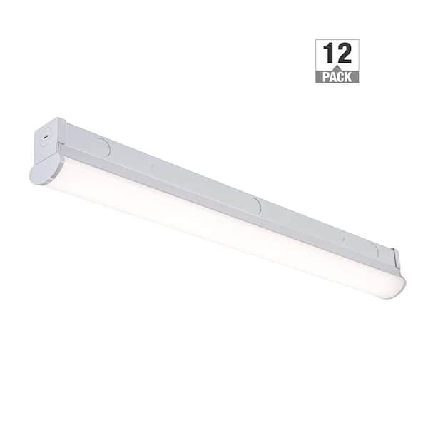 2 ft LED Garage Workshop Ceiling Strip Light Fixture Shop Light Hardwire 1800 Lumens 4000K Bright White (12-Pack)