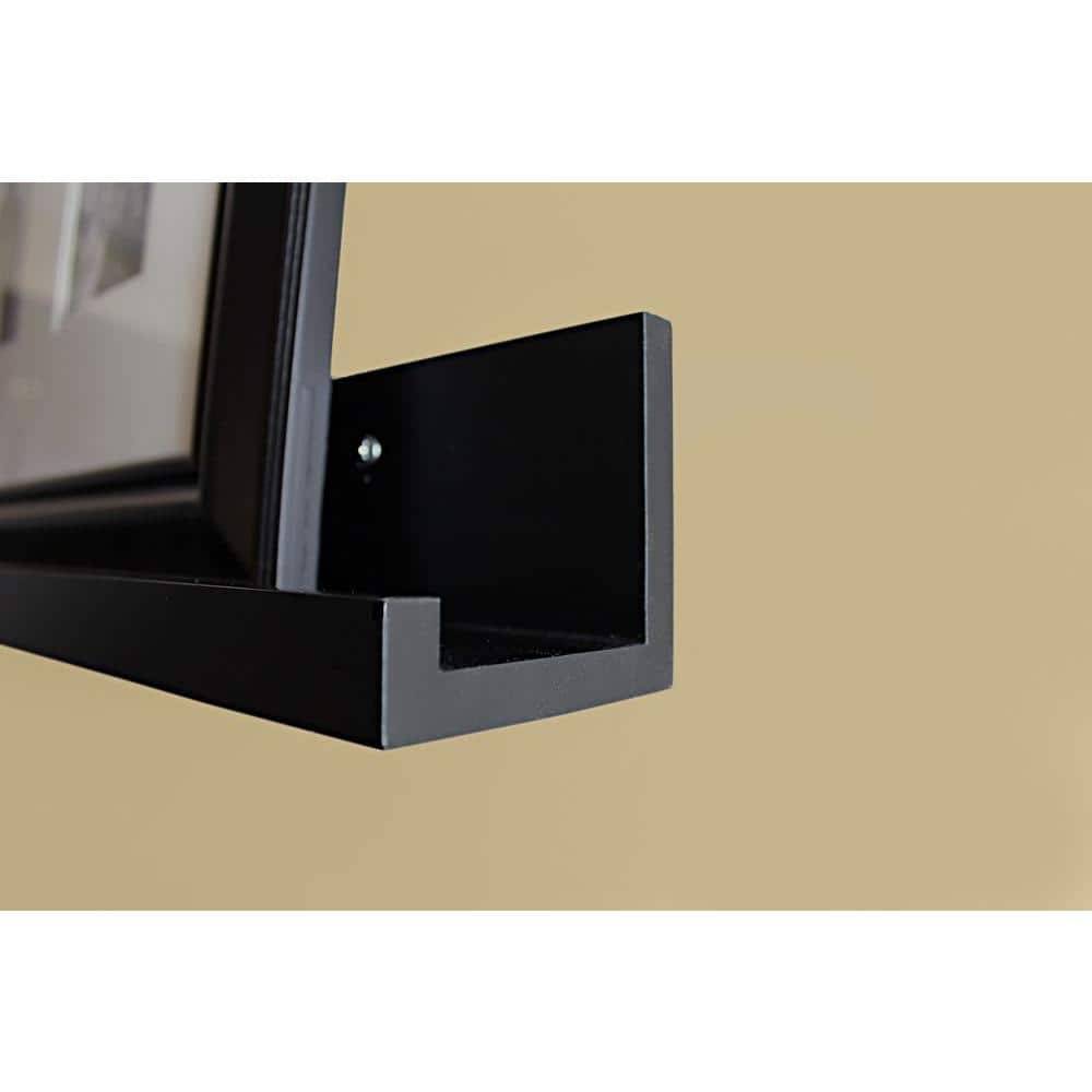 Sleek Black 60" MDF Floating Picture Ledge Shelf