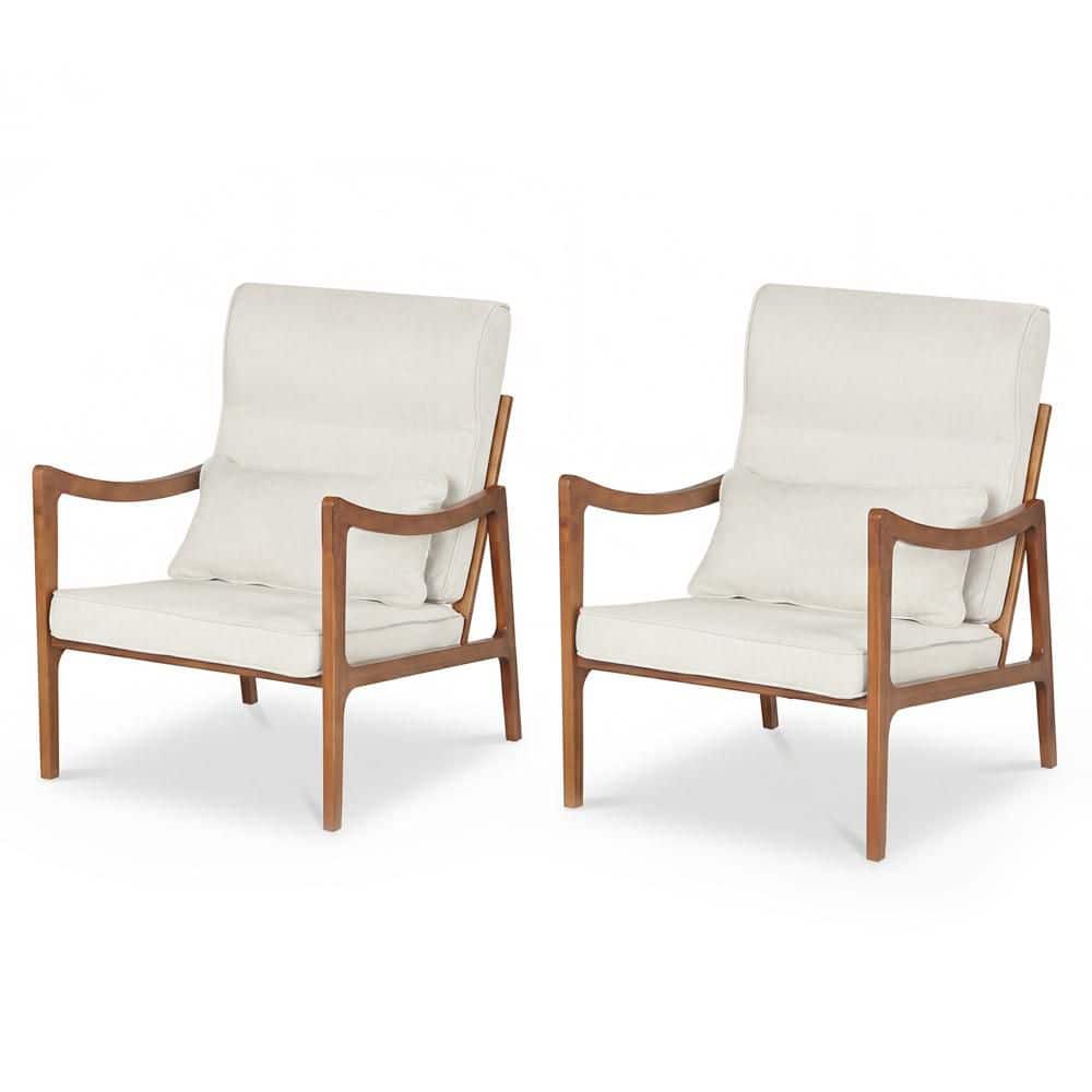 2PCS Modern Upholstered Accent Chair Faux Leather Arm Chair with Lumbar Pillow Cozy for Living Room Bedroom Beige price history on PriceWatchPro