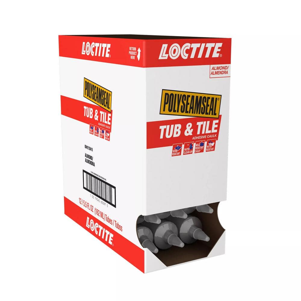 Loctite Polyseamseal Tub and Tile 5.5 oz. Almond Latex Caulk Sealant (12-pack)